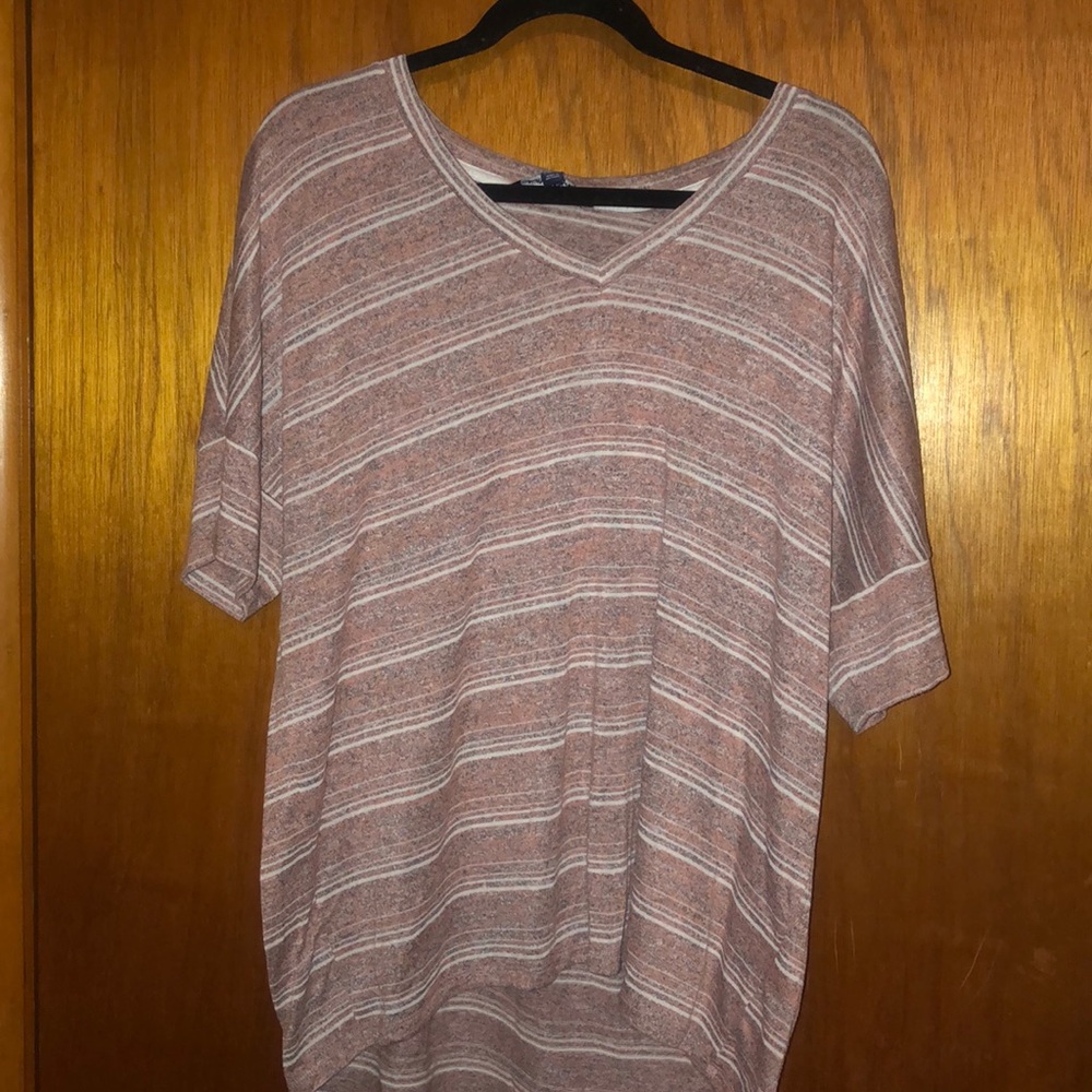 pink lined shirt